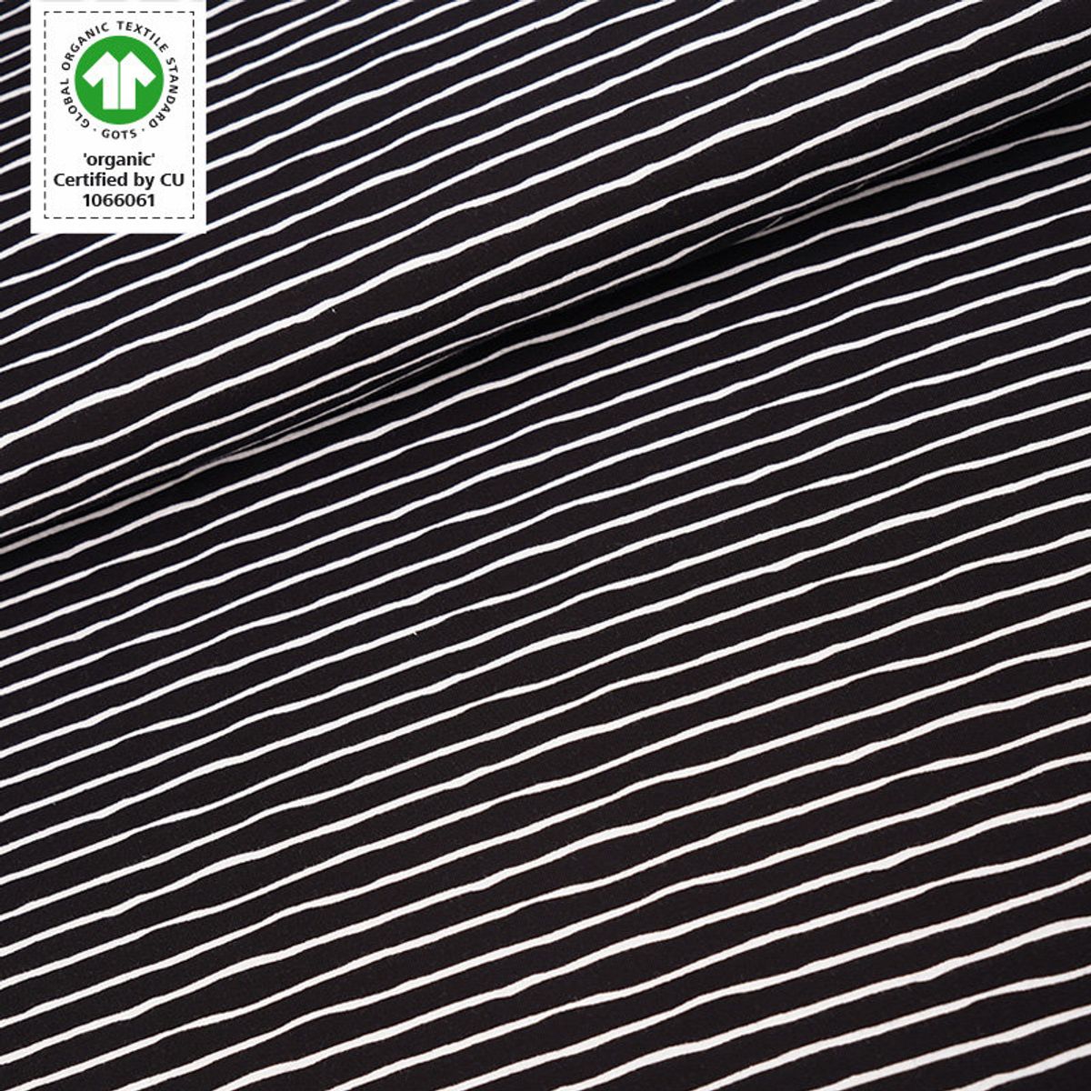 Økologisk bomullsjersey, good vibes svart