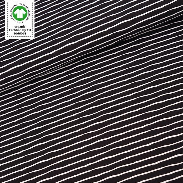 Hovedbilde Økologisk bomullsjersey, good vibes svart