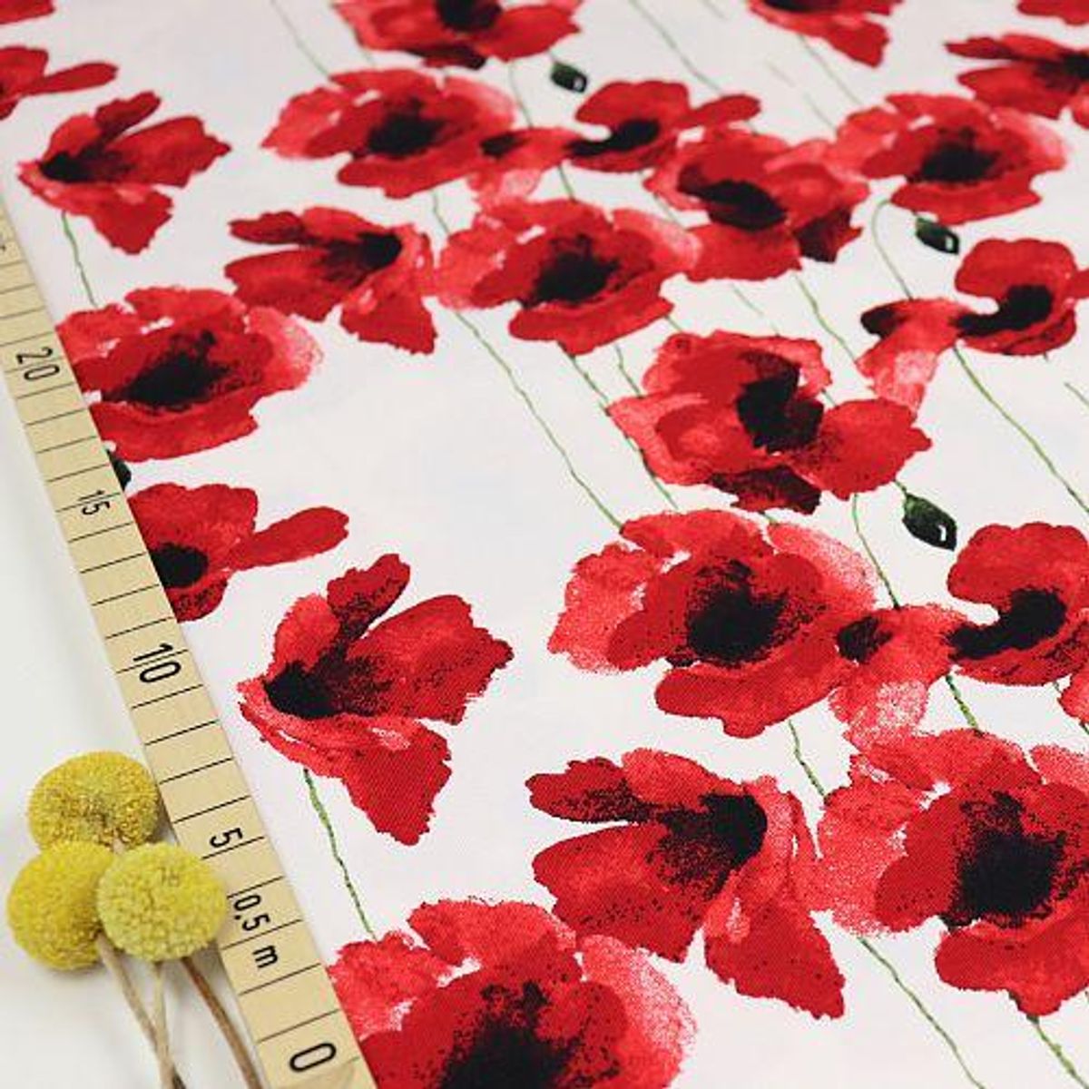 Økologisk bomullsjersey, valmue