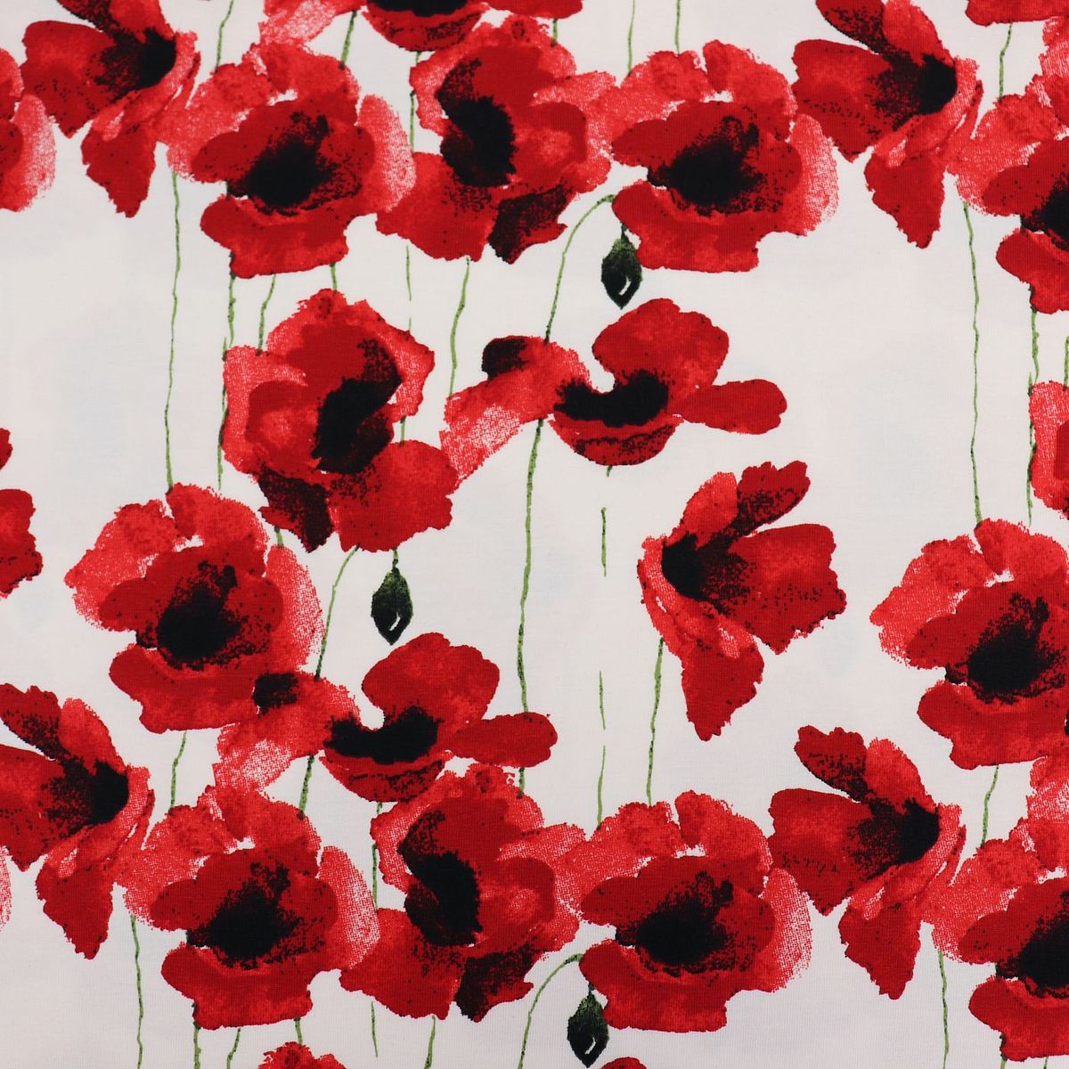 Økologisk bomullsjersey, valmue