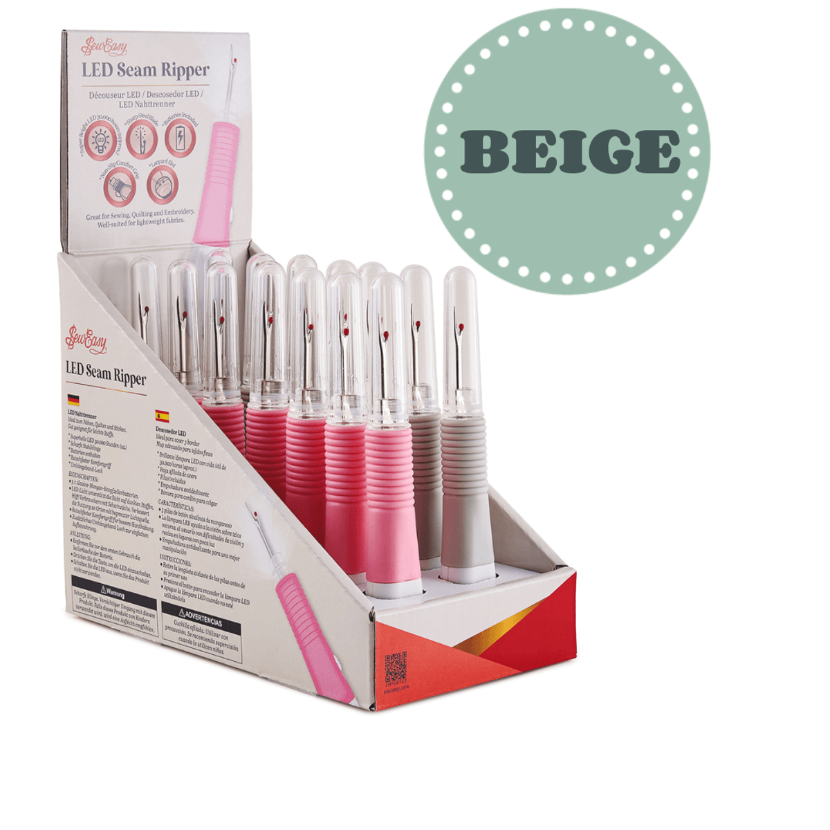 Oppspretter med led-lys, beige