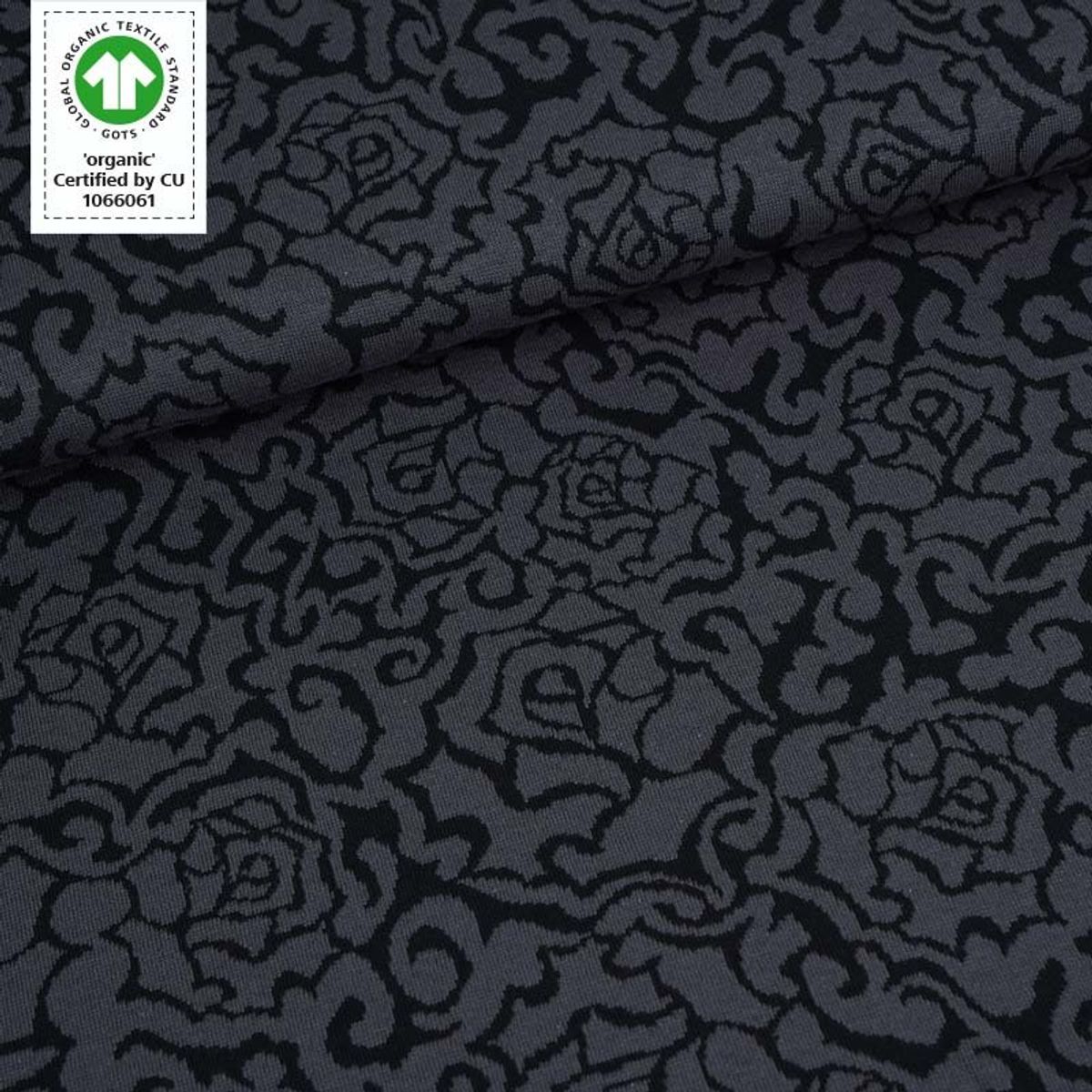 Økologisk bomullsjacquard, gothic roses
