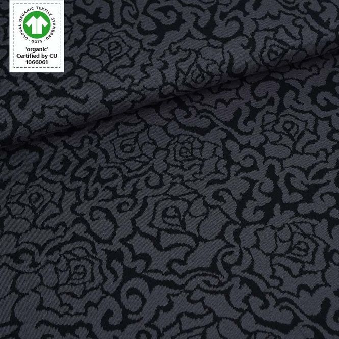 Hovedbilde Økologisk bomullsjacquard, gothic roses
