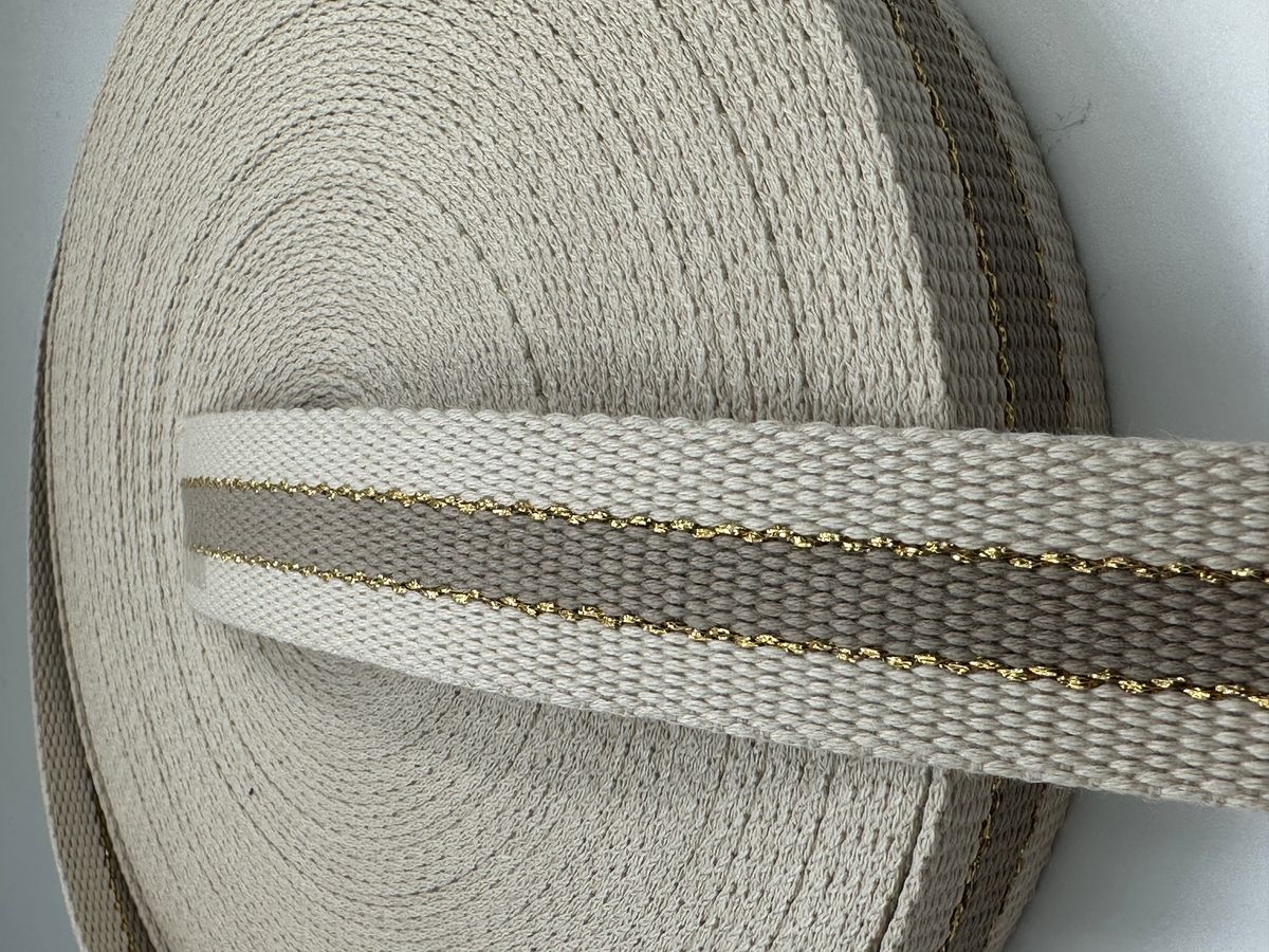 Bånd med glitter, grå