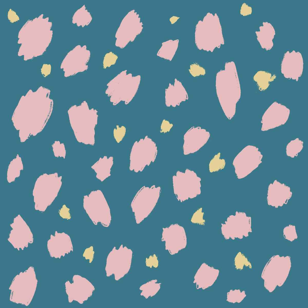 NYHET! Viskose satin, dots - petrol